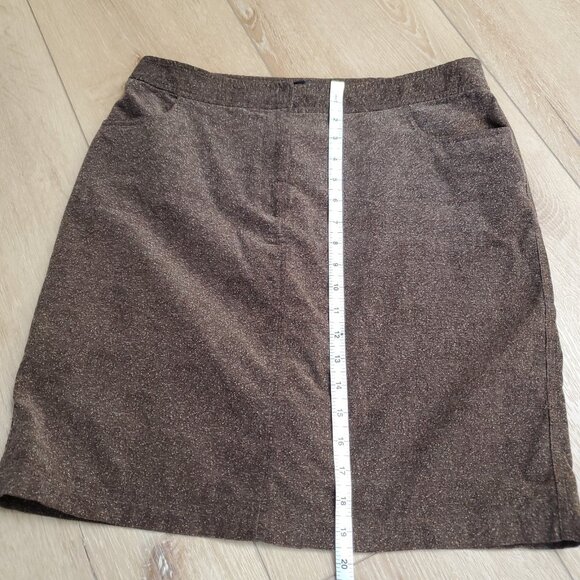 August Silk Womens Brown Polyester Straight Skirt Size 12 Fine Corduroy Western - Picture 9 of 10